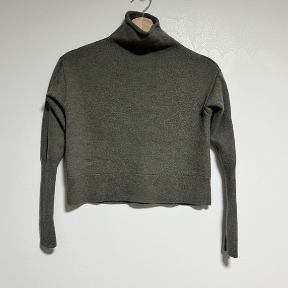 Wilfred Green Merino Wool Mock Neck Sweater - Size S - Picture 1 of 8